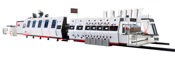 การทํากระดาษกล่อง Flexo Printer Slotter เครื่องตัดหมุน