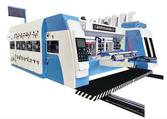 การทํากระดาษกล่อง Flexo Printer Slotter เครื่องตัดหมุน