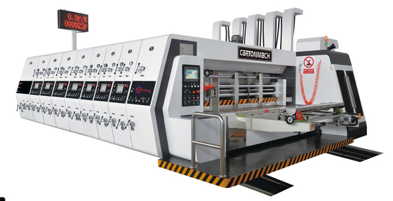 การทํากระดาษกล่อง Flexo Printer Slotter เครื่องตัดหมุน