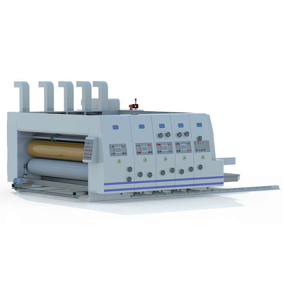 เครื่องพิมพ์กระดาษก๊อกบอร์ด Flexo Slotter Die Cutter 4 สี คอมพิวเตอร์