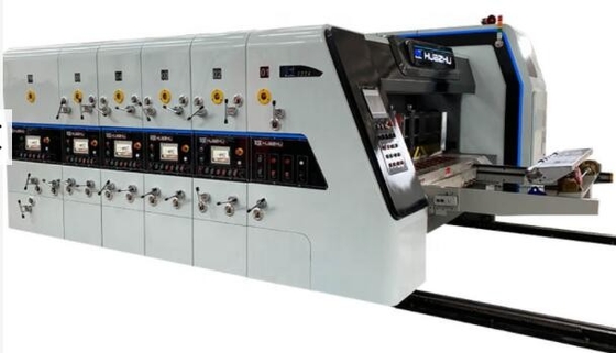 เครื่องพิมพ์อัตโนมัติ 4 สี Slotter Die Cutter กล่องกระดาษลูกฟูก